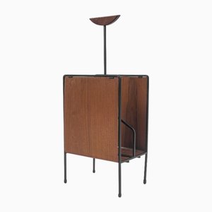 Portariviste vintage in teak e metallo, Scandinavia, anni '60