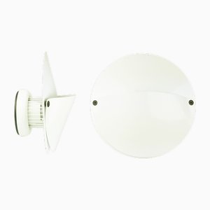 Giovi Wandlampen aus weißem Metall & Kautschuk von Achille Castiglioni für Flos, 1976, 2er Set