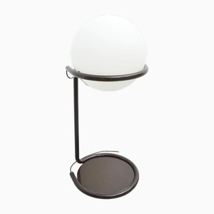 Lampada da terra con sfera in vetro