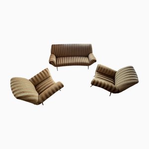 Vintage Sofa and Armchairs attributed to Gigi Radice, Set of 3
