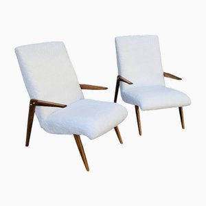 Set of Walnut Lounge Chairs, 1950s