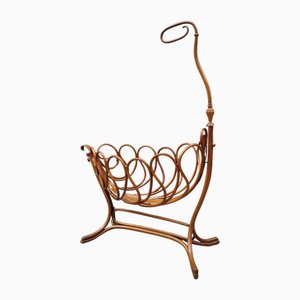 Art Nouveau Curved Beech Crib attributed J. & J. Kohn, Austria, 1895