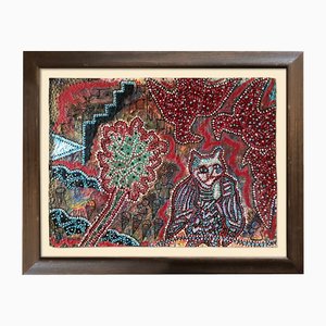 Fred Burton, Pistazienbaum im Chateau Noir, Acrylmalerei auf Papier, 1995