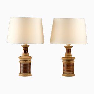Ceramic Studio Table Lamps by Tue Poulsen, Denmark, 1970s, Set of 2