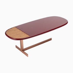 Naturae Red Medium Table by Angelettiruzza Design for Bottega Intreccio