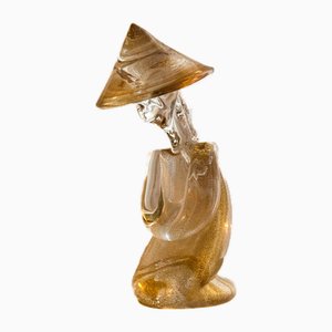 Figura china de cristal de Murano de Archimede Seguso para Seguso, años 60