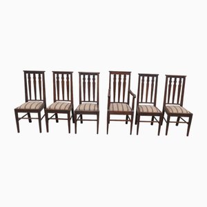 Arts and Crafts Oak Dining Chairs, 1890s, Set of 6