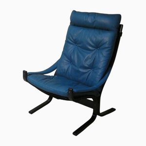 Siesta Armchair in Wood and Leather by Ingmar Relling for Westnofa Vestlandske, Norway, 1970s