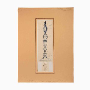 Suzanne Tourte, Die Kerze, Mixed Media Drawing, Anfang des 20. Jahrhunderts