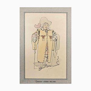 Alfred Grevin, Portrait of Gentleman, Mixed Media Drawing, Late 19th Century