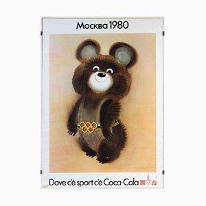 Vintage Poster for Olympic Games Moscow Sponsored by Coca Cola, 1980