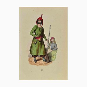 Auguste Wahlen, Kurdish Figure, Lithograph, 1844