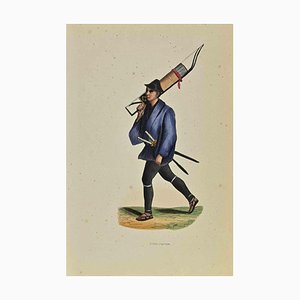 Auguste Wahlen, Japanese Soldier, Lithograph, 1844