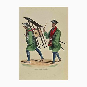 Auguste Wahlen, Japanischer Soldat, Lithographie, 1844