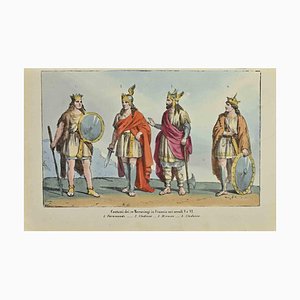 Auguste Wahlen, Customs of the Merovingian Kings, Lithograph, 1844