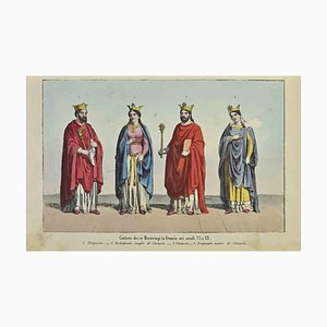Auguste Wahlen, Customs of the Merovingian Kings, Lithograph, 1844