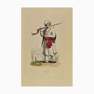 Auguste Wahlen, Afghan Soldier, Lithograph, 1844