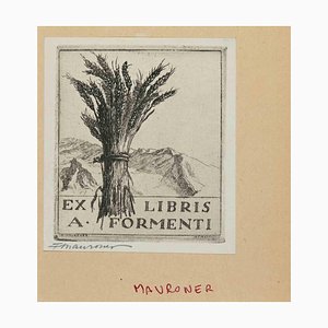 Fabio Mauroner, Ex Libris A. Formenti, Woodcut, 1937