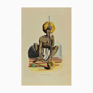 Auguste Wahlen, Hindu Playing the Pannak, Lithograph, 1844