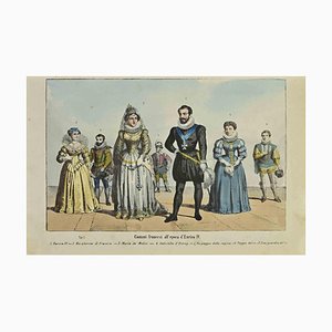 Auguste Wahlen, Costumes français à l'époque d'Henri IV, Lithographie, 1844