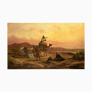 Richard Howard Hunt, Pilgrims Halting near Cairo, Oil Painting, Late 19th Century