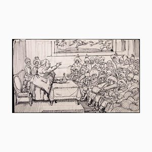 Alexandre Lagrant, Teaching Drawing to Children, Pencil & Ink Drawing, 1930s