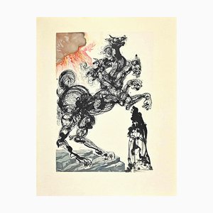 Salvador Dali, Cerberus, Gravure sur bois, 1963