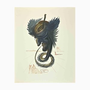 Salvador Dali, The Black Cherub, Woodcut Print, 1963