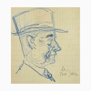 André Meaux Saint-Marc, Le Pere Jean, Pencil Drawing, Early 20th Century