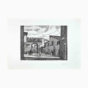 Giuseppe Malandrino, Roman View, Etching, 1970s