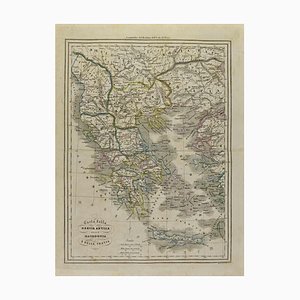 Auguste Wahlen, Map of Ancient Greece of Macedonia, Lithograph, 1844