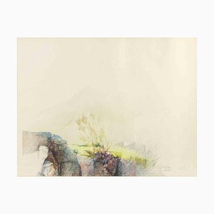 Pedro Cano, Stromboli, Pastel & Watercolor, 1980s