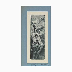 Christine Kerry, Ex Libris: Mountains, Woodcut, 1940s