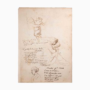 Mother and Child, Ink Drawing, Late 18th Century