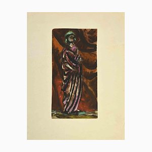 Ernest Fouard, A Draped Woman, Mixed Media, 1920s