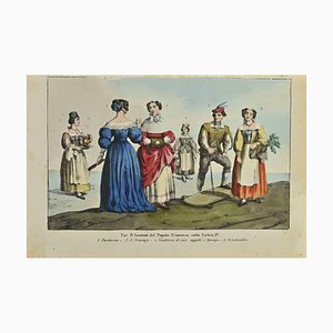 Auguste Wahlen, Costumi francesi al tempo di Enrico IV, Litografia, 1844