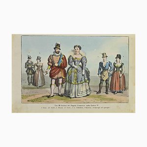 Auguste Wahlen, French Costumes at the Time of Henry IV, Lithograph, 1844