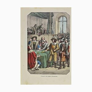 Auguste Wahlen, Cromwell Dissolving the Parliament, Lithograph, 1844