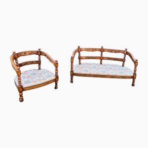 Set of Two-Seater sofa and armchair from Giorgetti Gallery, 1975