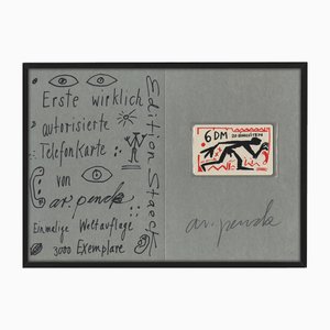 AR Penck, Telefonkarte, 1992, Siebdruck auf Kunststoff