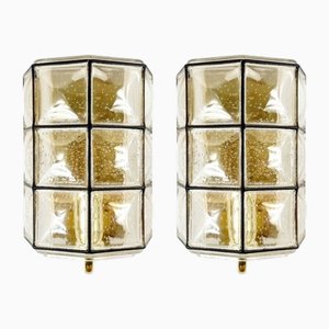Mid-Century Bubble Glass Wall Lights from Limburg, Germany, 1960s, Set of 2
