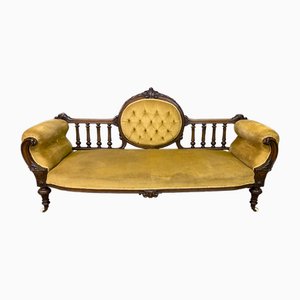 Canapé Victorien Rembourré en Noyer, 1875