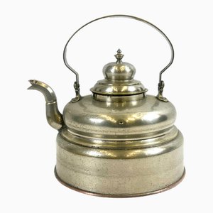 Art Deco Nickled Brass Kettle, 1930s