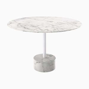 9 Dining Table in White Carrara Marble by Piero Lissoni