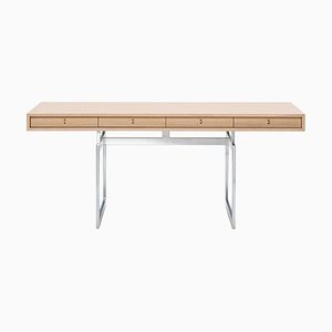 Stainless Steel and White Stained Oak Office Desk by Bodil Kjaer for Karakter