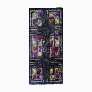 Mid-Century Modern High Pile Brown Rya Rug, Sweden, 1960s