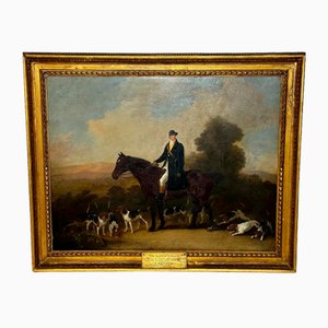 John Imms de Ringmer, The Clandon Harriers Hunt, siglo XIX, pintura al óleo grande