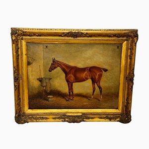 William Eddowes Turner, Ein bekannter Jäger mit Lord Galway's Hounds, 1900er, Öl auf Leinwand, Gerahmt