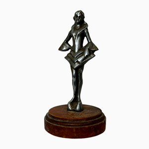 Britische Vintage Art Deco Lady Dancer Auto Maskottchen Figur, 1930er