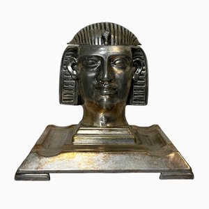 Britischer versilberter Tintenfassständer des ägyptischen Pharaos